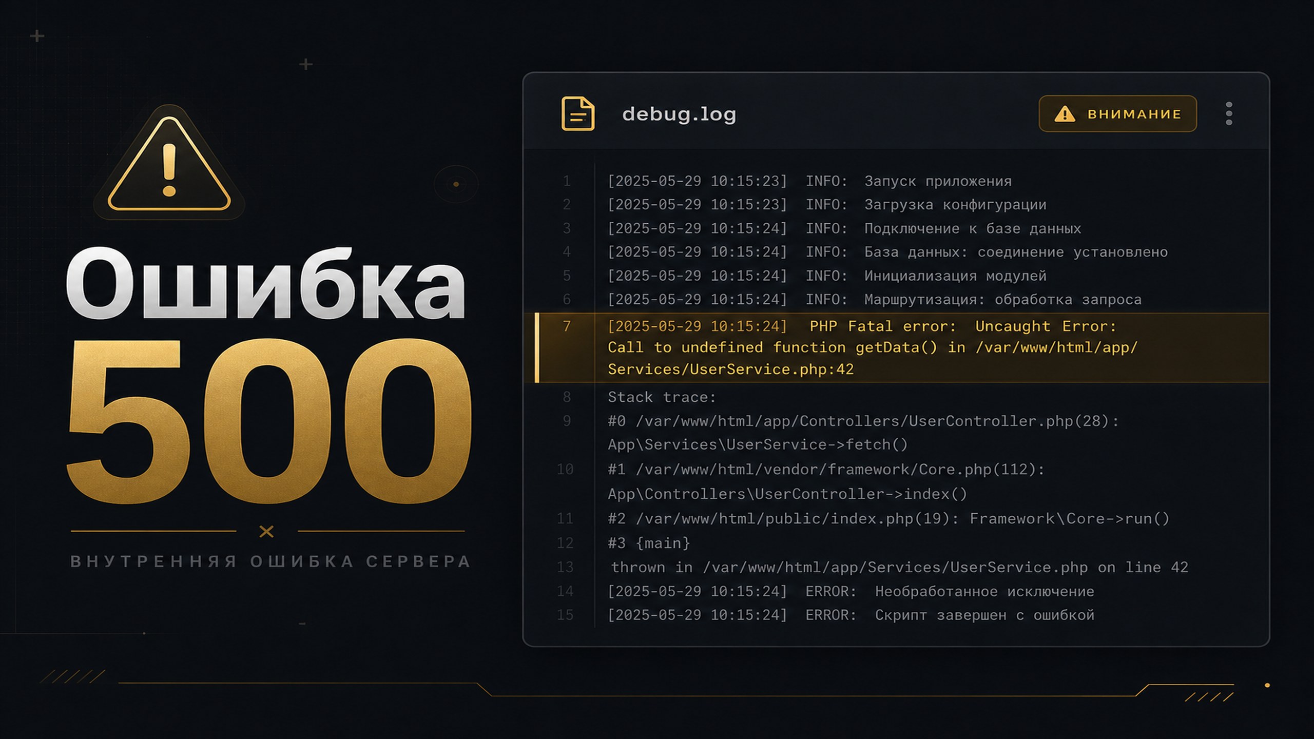 Ошибка 500 WordPress: что смотреть в debug.log